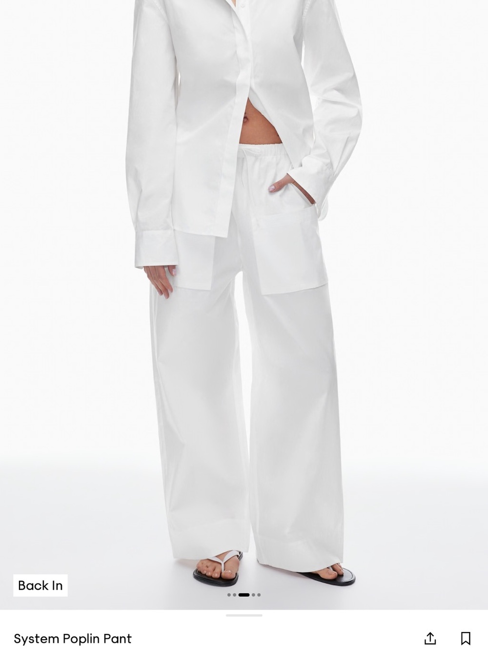 Aritzia Babaton System Poplin Wide-Leg Pants - White